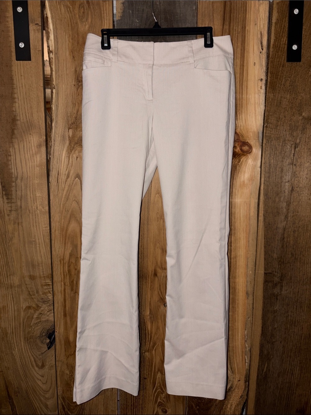 NewYork and Company/7th Avenue Cream Bootcut Stretch Ponte Pants